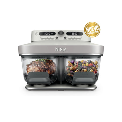 Ninja Crispi DualZone – Freidora de Aire de Vidrio 6 en 1 con Tecnología DualZone