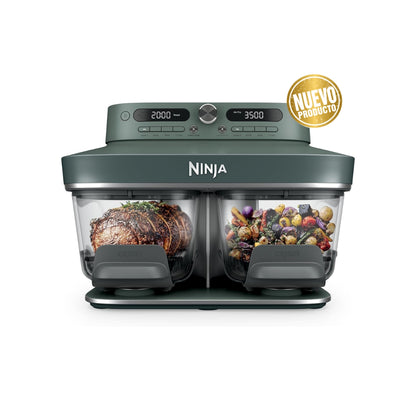 Ninja Crispi DualZone – Freidora de Aire de Vidrio 6 en 1 con Tecnología DualZone