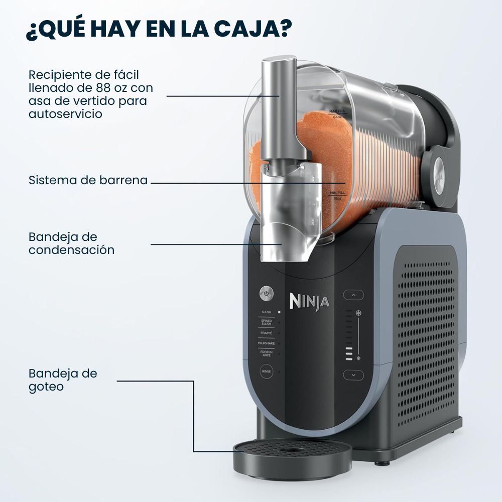 Ninja SLUSHi - Máquina de bebidas congeladas y granizados con tecnología RapidChill  | Capacidad 88 oz | Sin Necesidad de Hielo