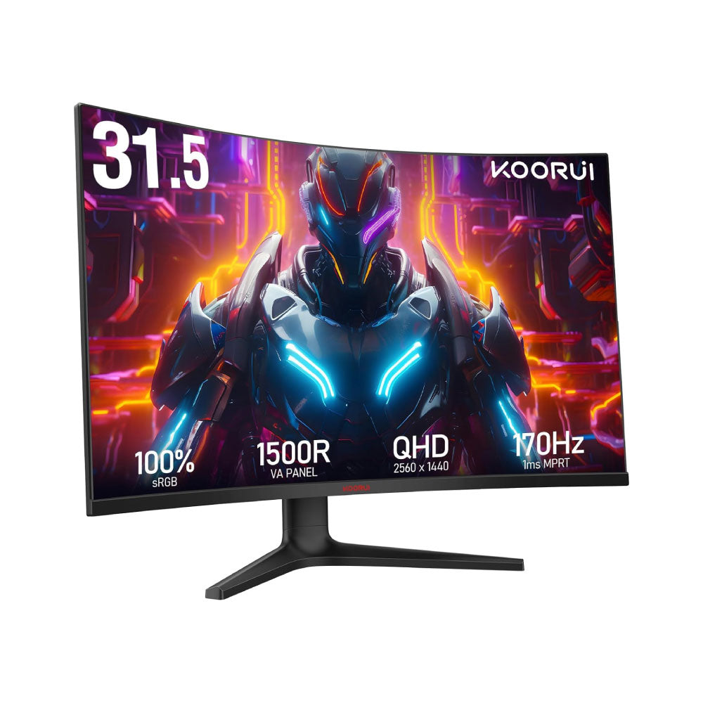 Monitor curvo para juegos de 32 pulgadas - QHD (2560 x 1440) pantalla 2K - KOORUI