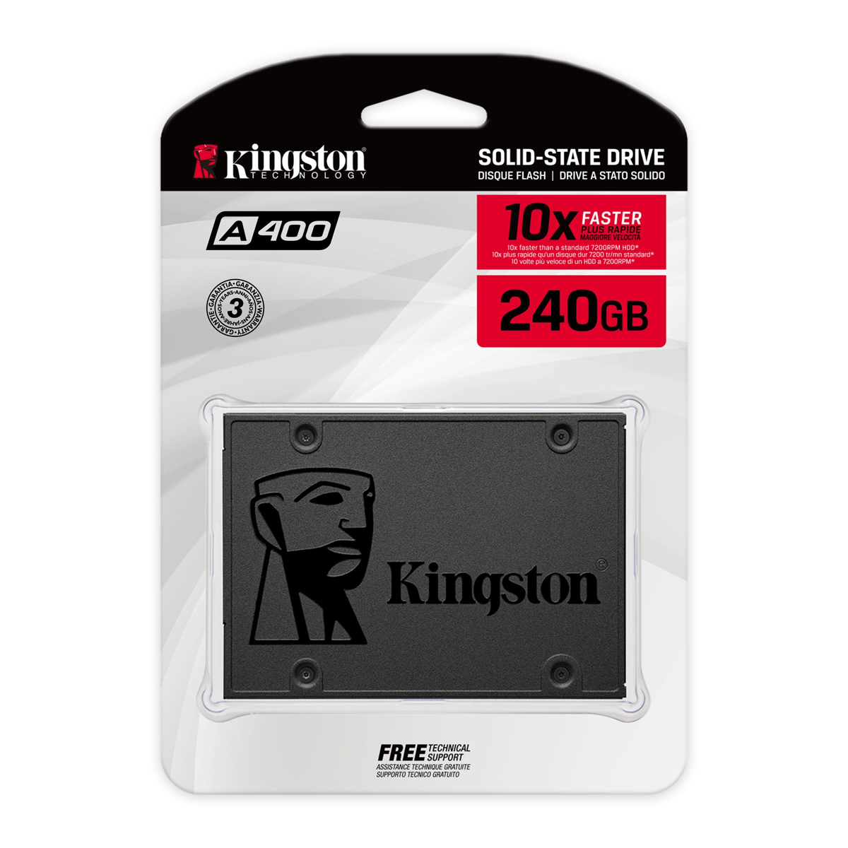 Unidad de estado sólido Kingston A400, 2.5" Interno, 240GB - SATA (SATA/600)