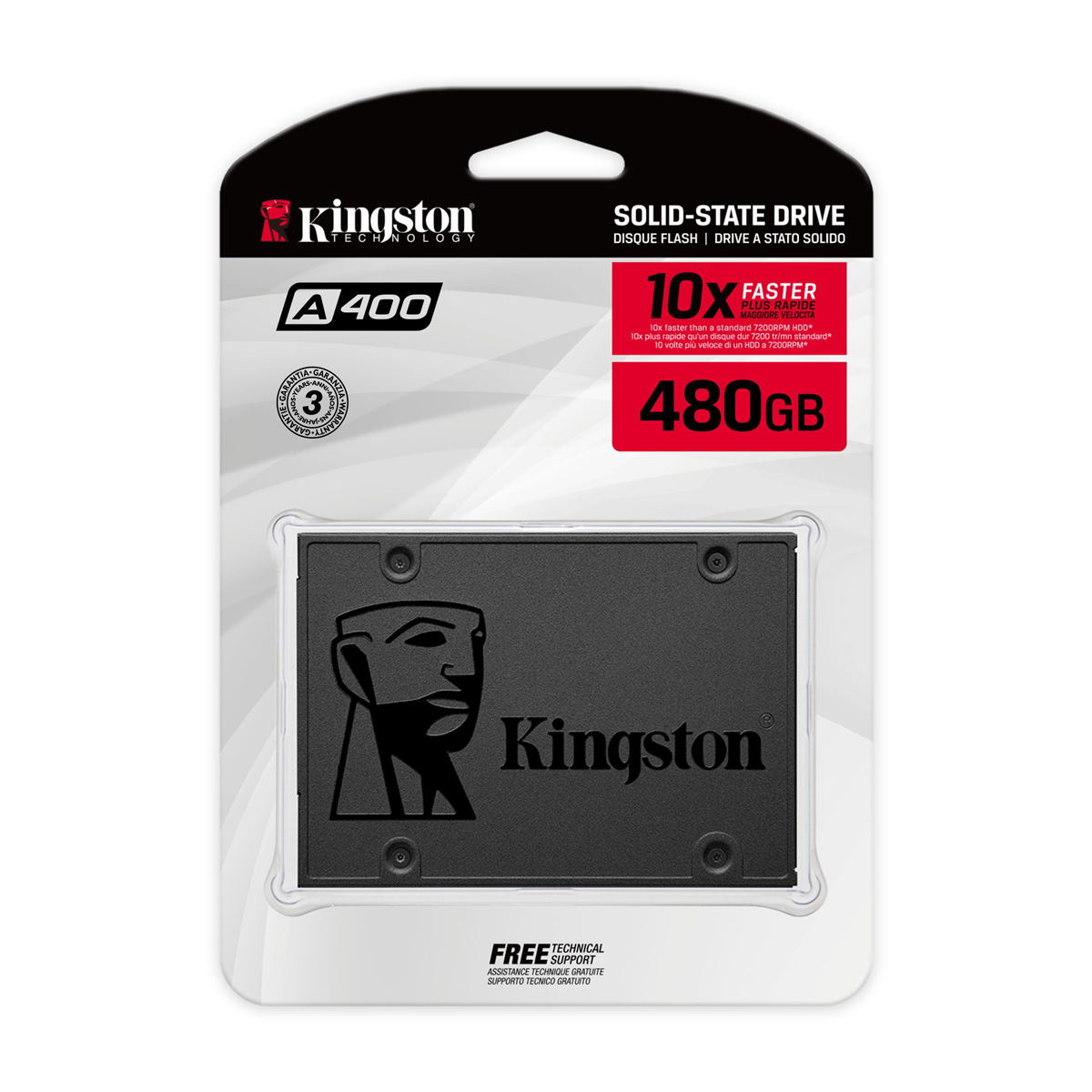 Kingston Unidad de estado sólido A400, 2.5" Interno, 480GB - SATA (SATA/600)