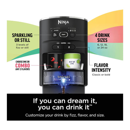 Ninja Thirsti - Sistema de bebidas, fabricante de refrescos, crea bebidas gaseosas únicas y sin gas