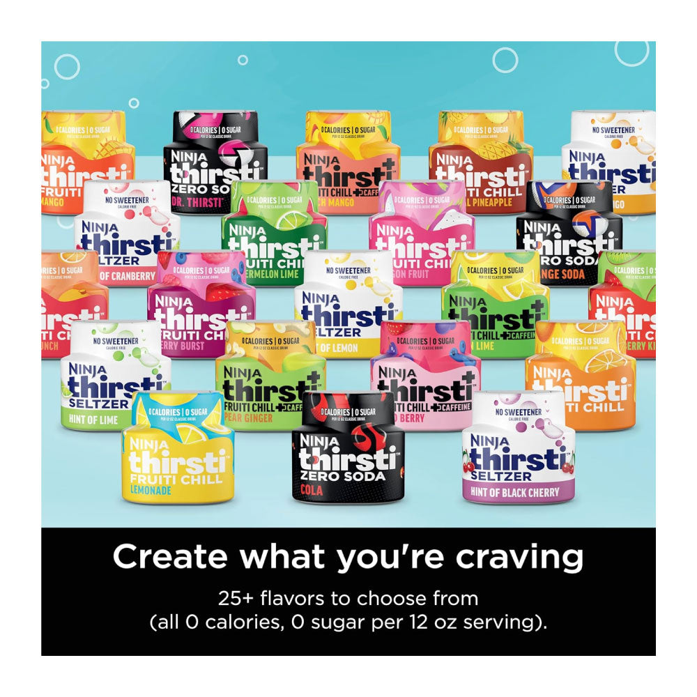 Ninja Thirsti - Sistema de bebidas, fabricante de refrescos, crea bebidas gaseosas únicas y sin gas