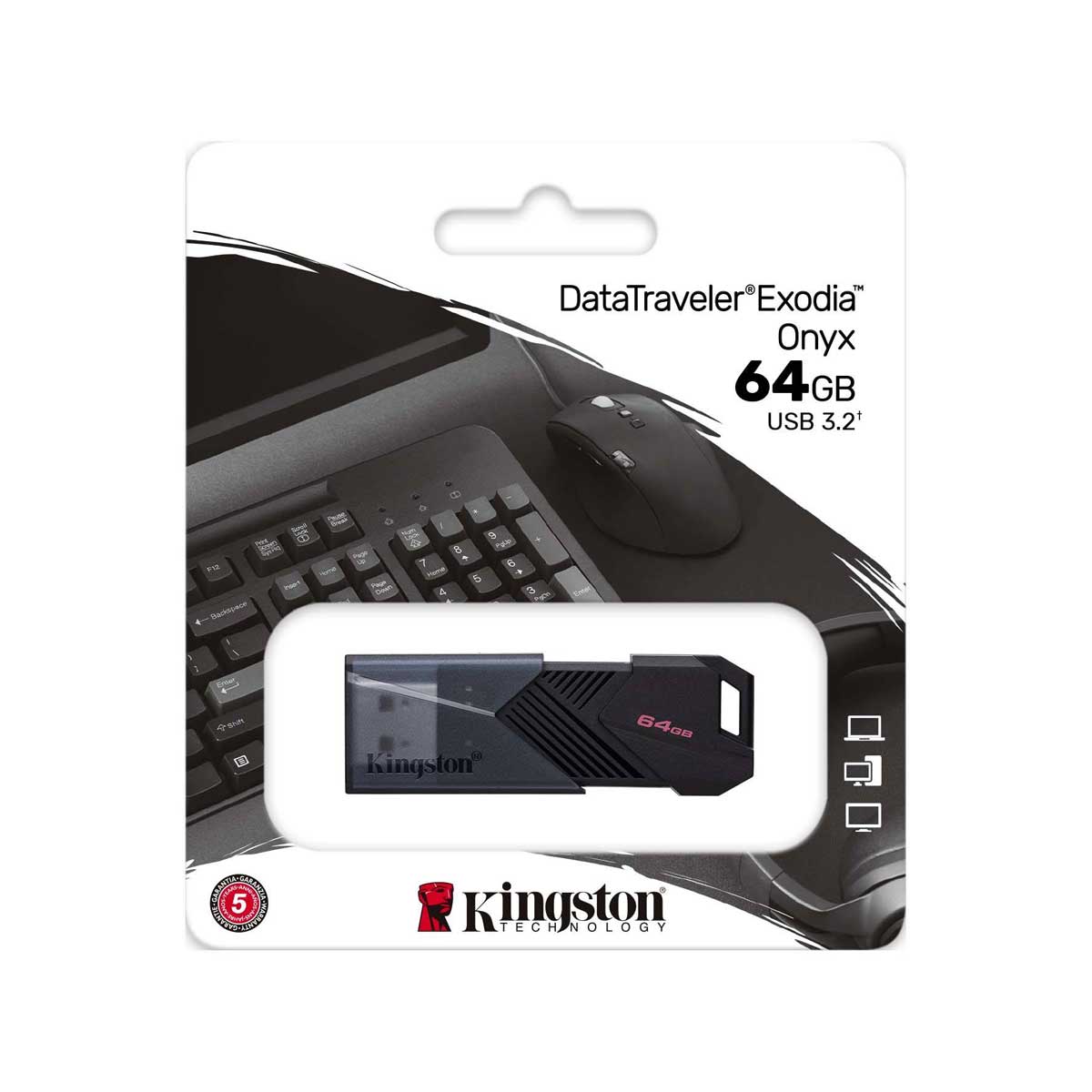 Unidad flash Kingston DataTraveler Exodia DTXON - 64GB - Negro mate