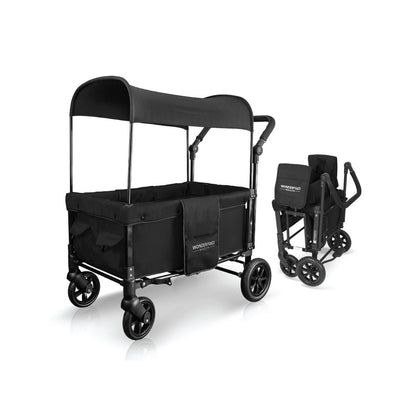 WONDERFOLD W1 Original – Cochecito Vagón para 2 Plazas, Toldo UV, Arnés de 5 Puntos y Ruedas Todoterreno