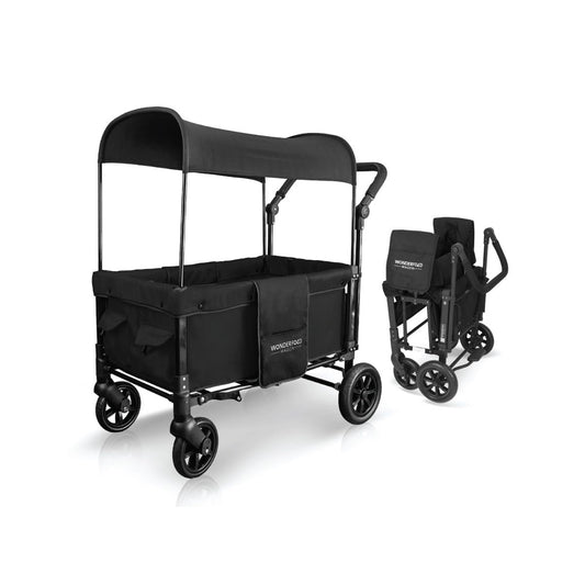 WONDERFOLD W1 Original – Cochecito Vagón para 2 Plazas, Toldo UV, Arnés de 5 Puntos y Ruedas Todoterreno