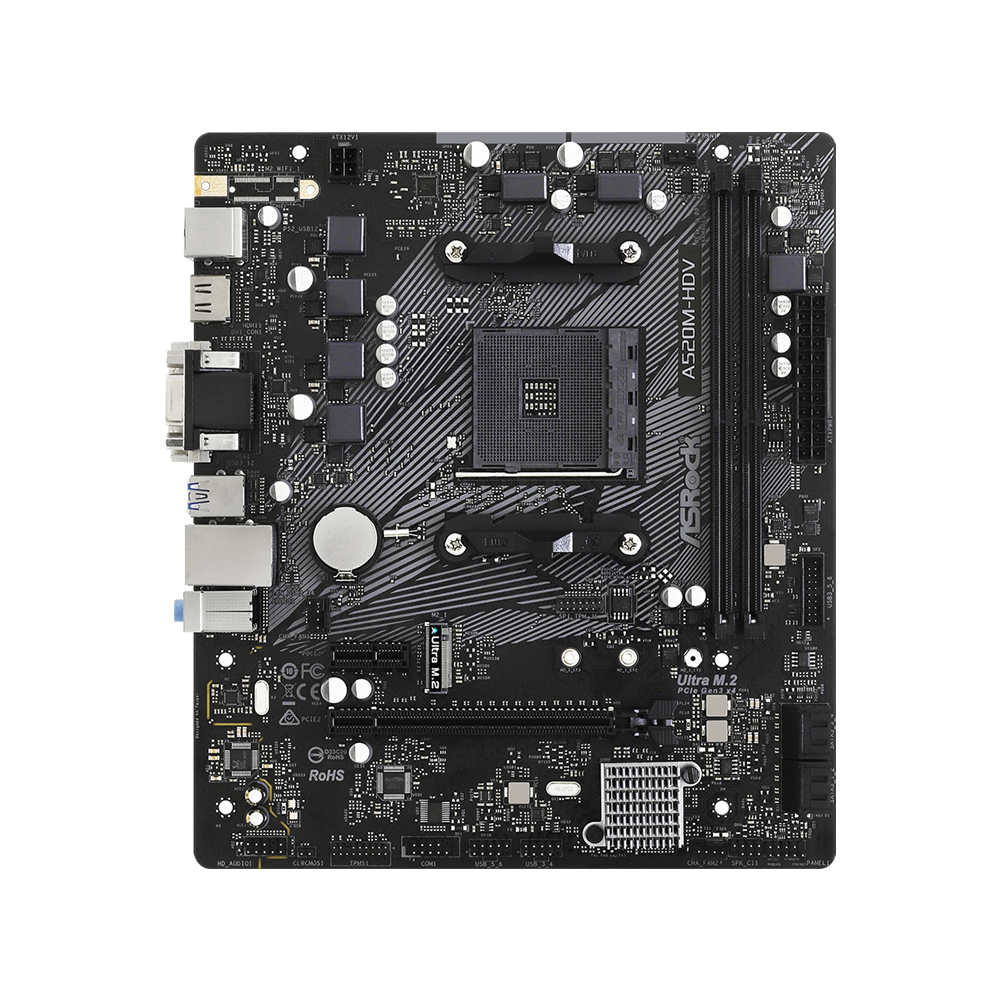 Placa Base de computador de escritorio ASRock A520M-HDV - AMD A520 Conjunto de Circuitos Integrados - Asrock