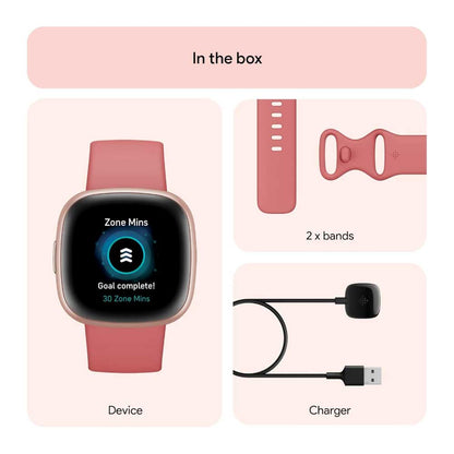 Reloj inteligente con preparación diaria, GPS, frecuencia cardíaca 24/7 - Fitbit Versa 4 Fitness