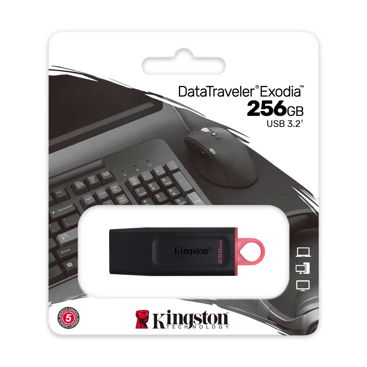 Unidad flash Kingston DataTraveler Exodia DTX - 256GB - Negro, Rosa