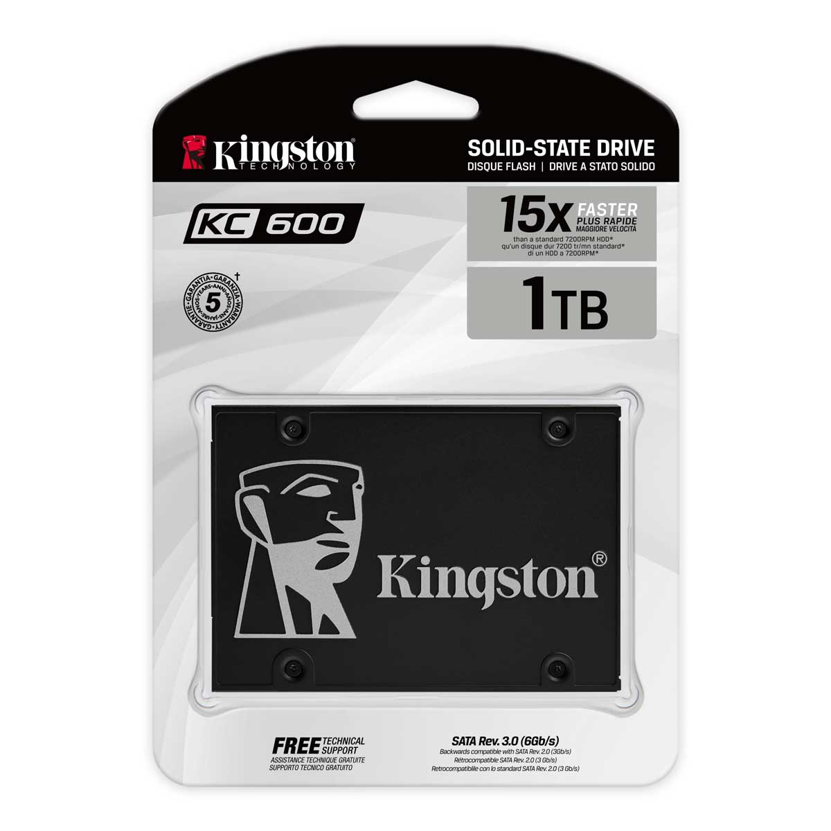 Kingston Unidad de estado sólido KC600 - 2.5" Interno - 1TB - SATA (SATA/600)